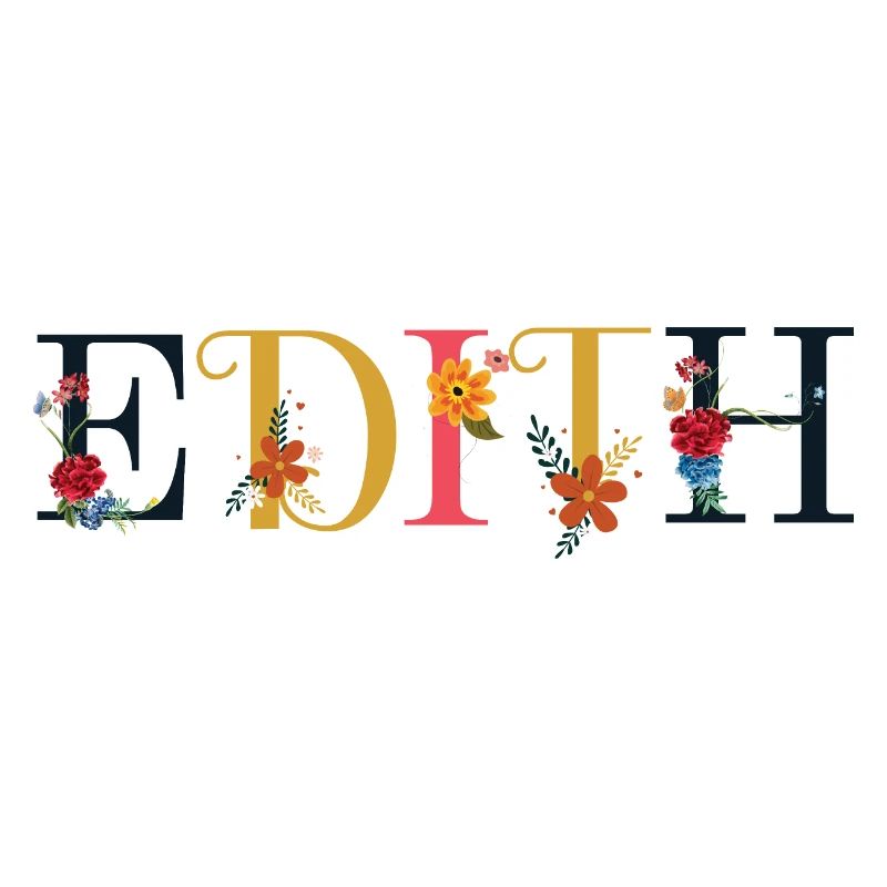 Le nom d’EDITH est décoré de fleurs