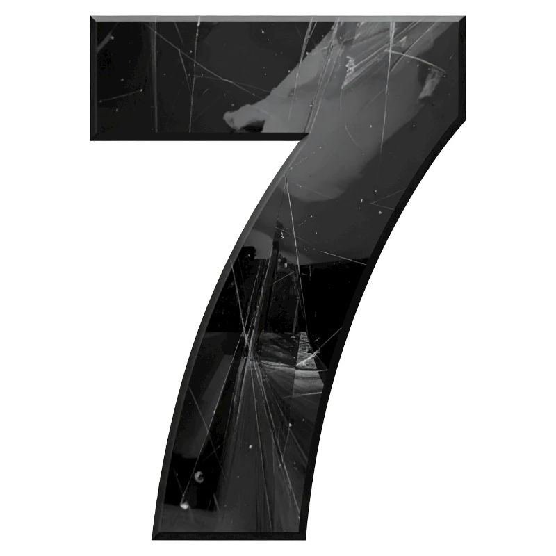 Schwarzgrau Sieben mit Splittern