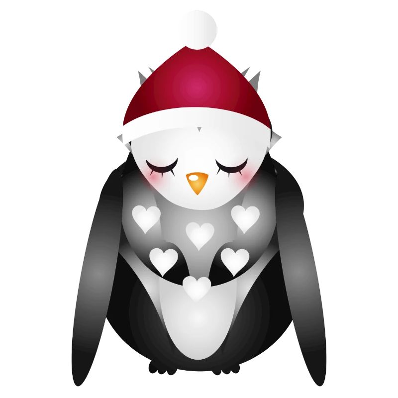 verträumte Eule mit Santa Claus Weihnachtsmütze