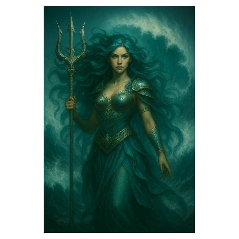 Déesse des Océans – Trident et Vagues