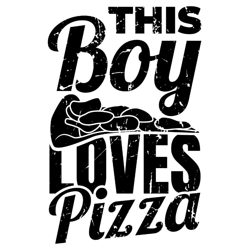 Junge, der Pizza liebt