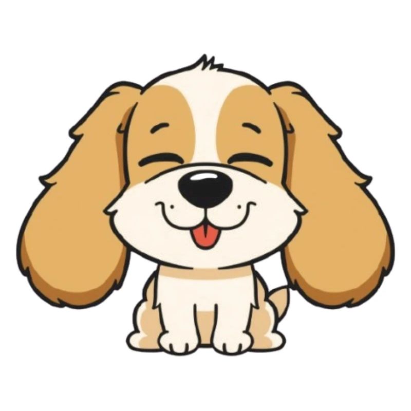 Tête de chien mignonne avec une expression joyeuse