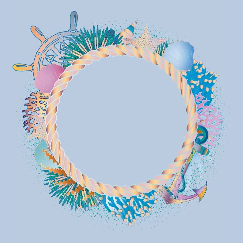 Maritime Rope Frame – with Corals & Shells