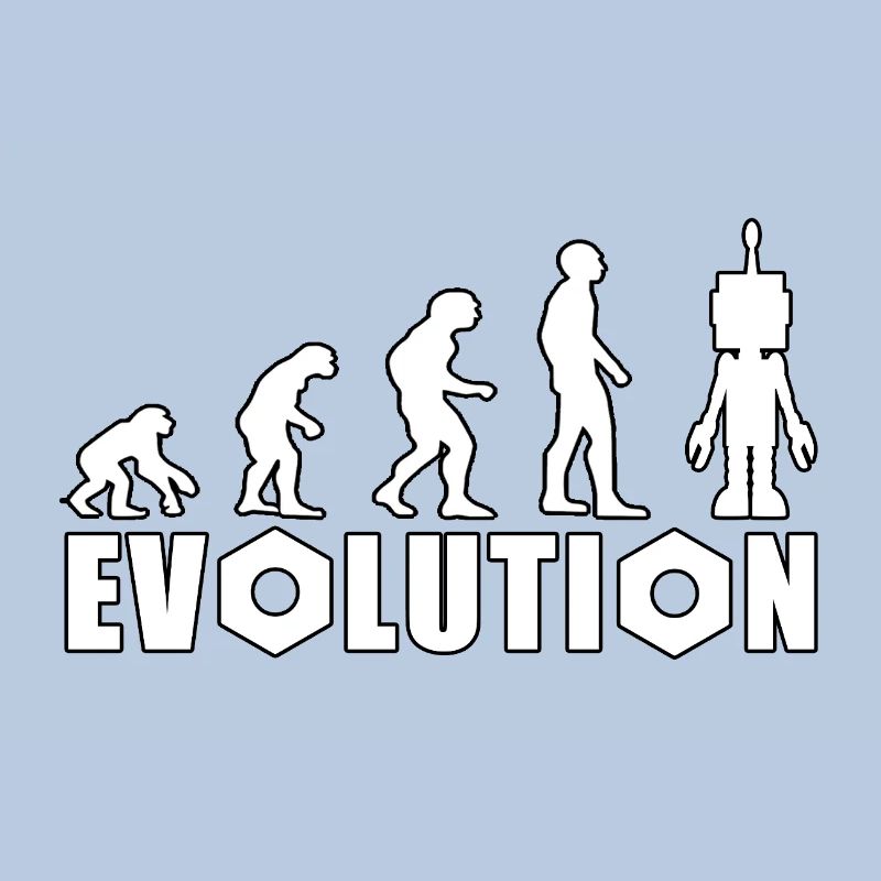 Evolution mit Roboterfigur Design