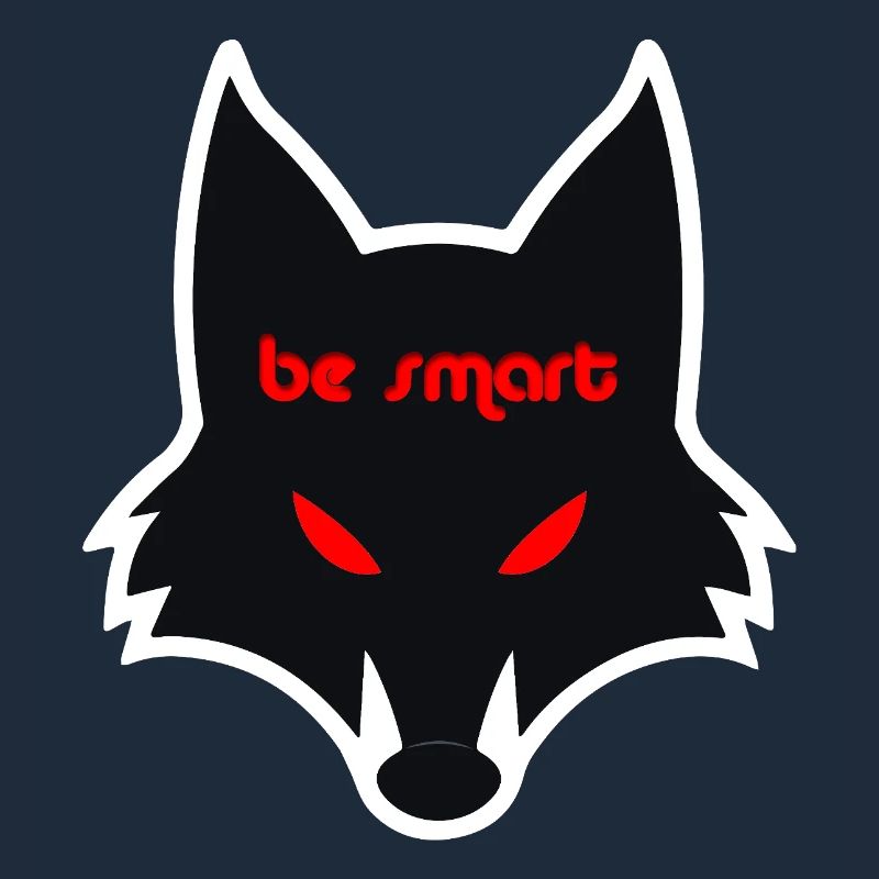 Dark wolf graphic with a message