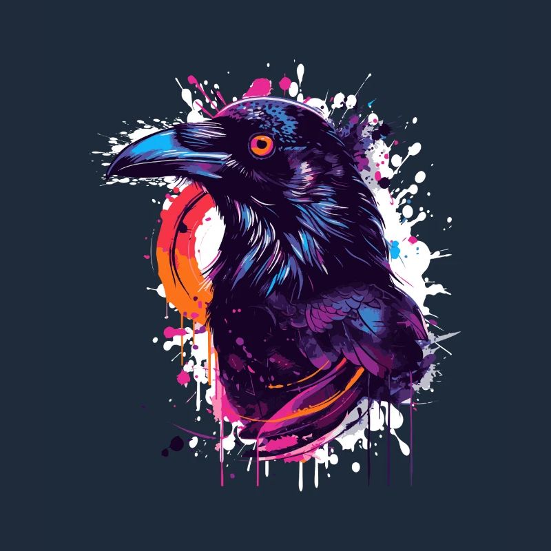 Farbexplosion Rabe Neon-Splash