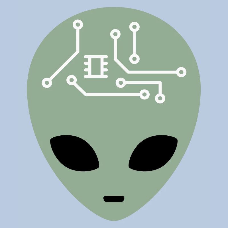 Alien Head with Circuits (three colours)