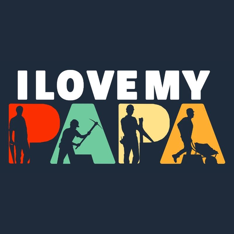 Construction Laborer Papa Tradesman Builder Art