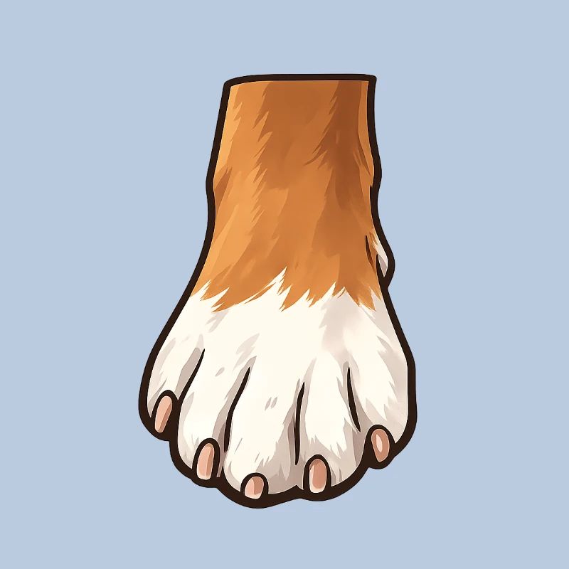 Conception de pattes de chien brunes blanches