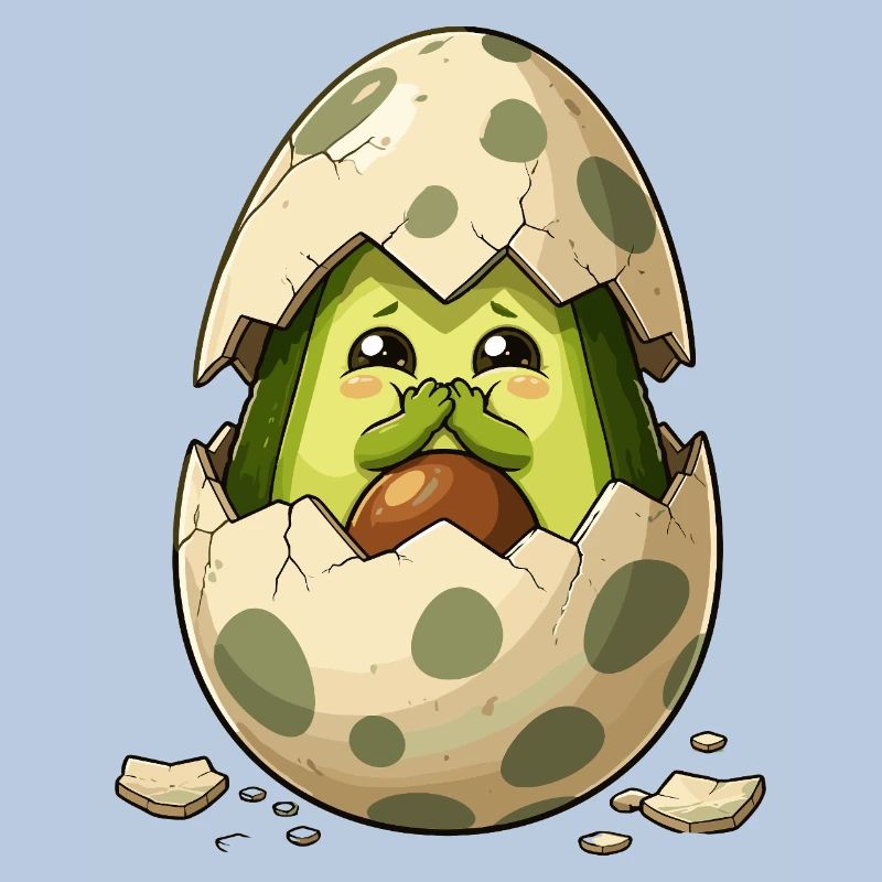 Avocado chicks from eggshell