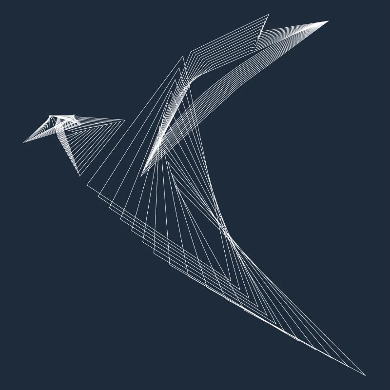 Lignes géométriques Oiseaux Minimal Design