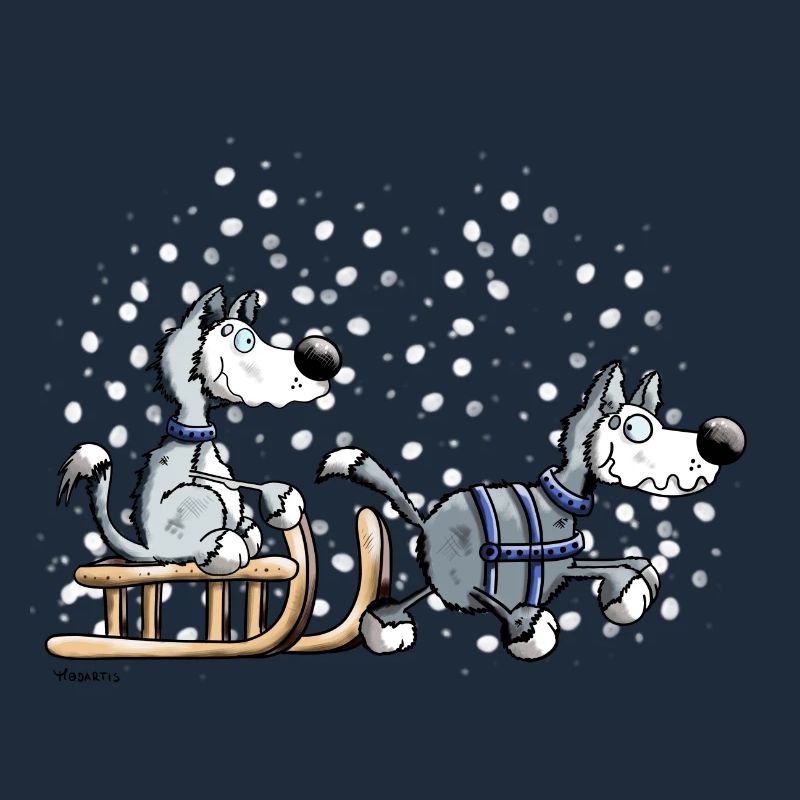 Schlittenhunde im Schnee