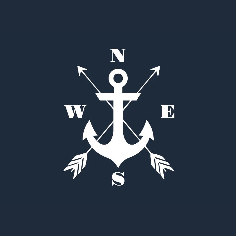Anker Kompass Emblem Nautik Design