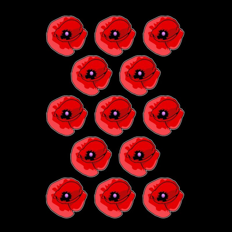 Motif abstrait coquelicots