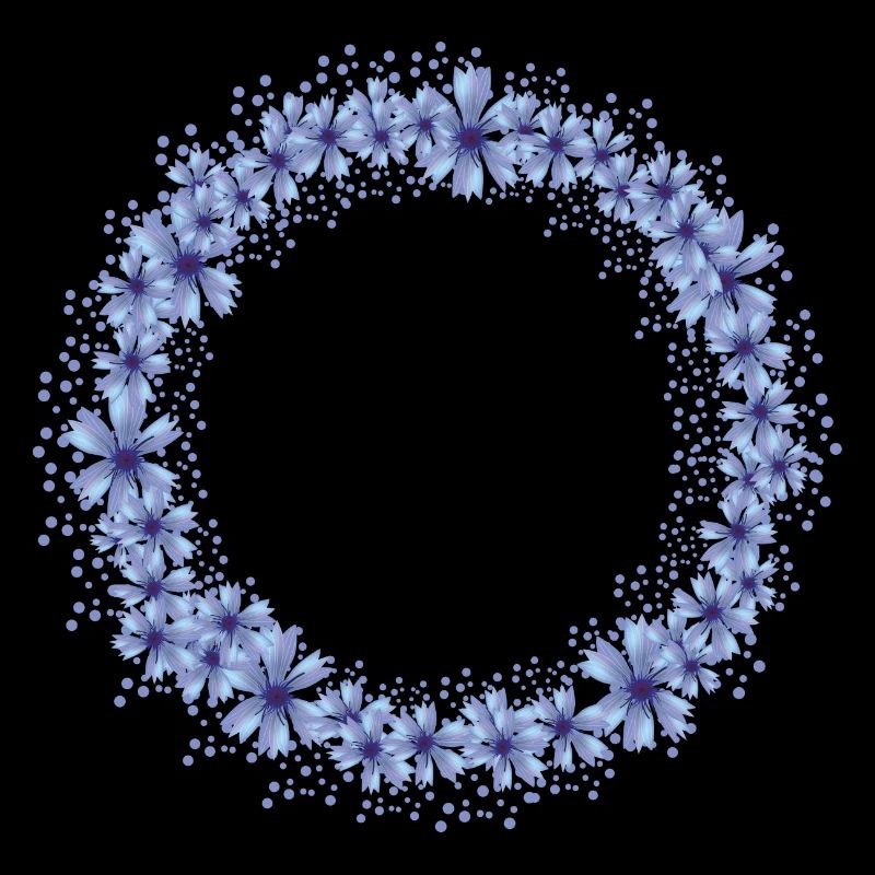 bright blue cornflower flower wreath