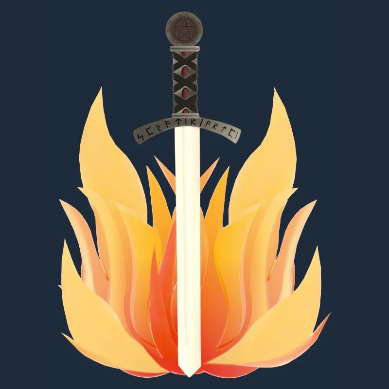 Long Sword with Flame Pattern, Fire Designs