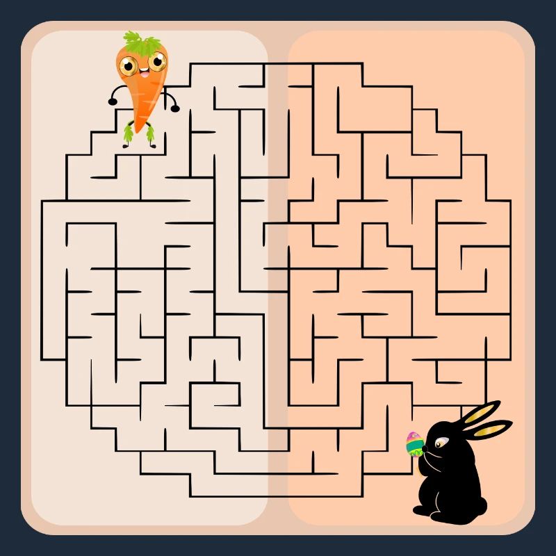 Labyrinth Easter Bunny - Easter - Carrot - Maze