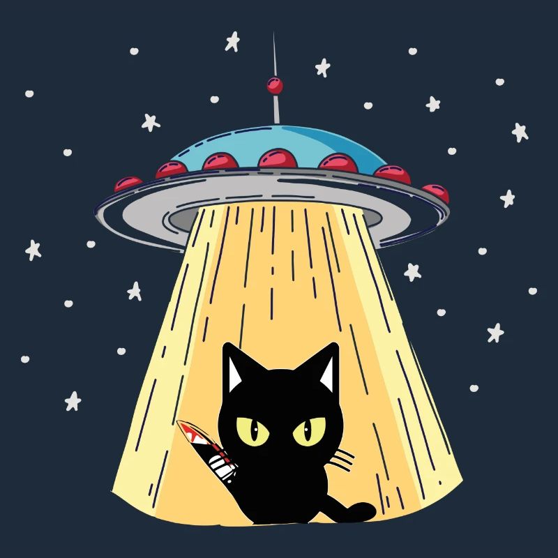 UFO Katze mit Laserblick