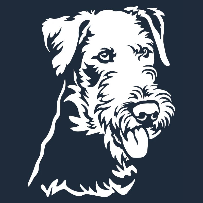 Airedale Terrier Kopf "Black Edition"