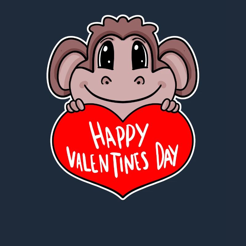 Valentinstag Herz Affe