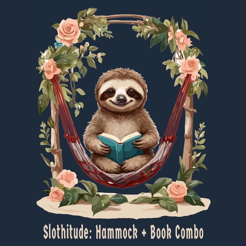 Cute sloth with book