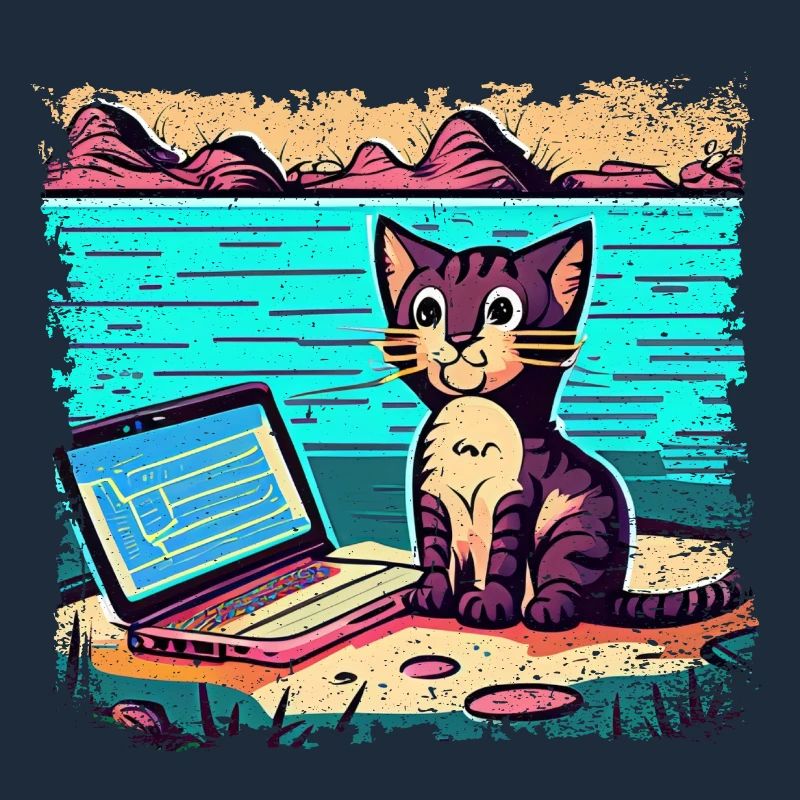 Cat with laptop