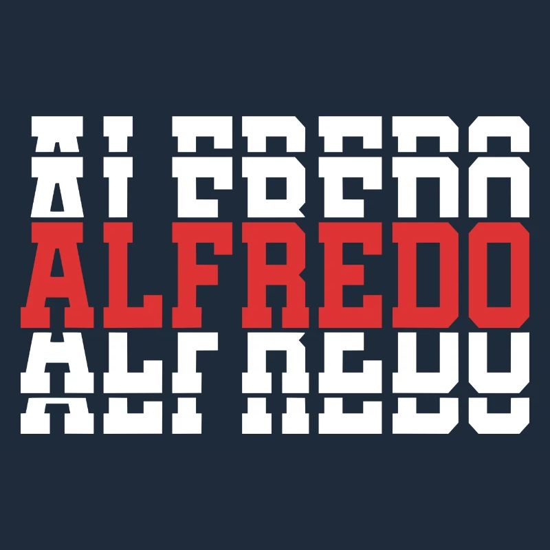 Alfredo T-Shirt gestapelter Text Geschenkidee