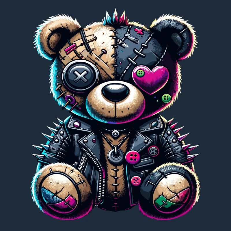 Punk Emo Plush Teddy Bear