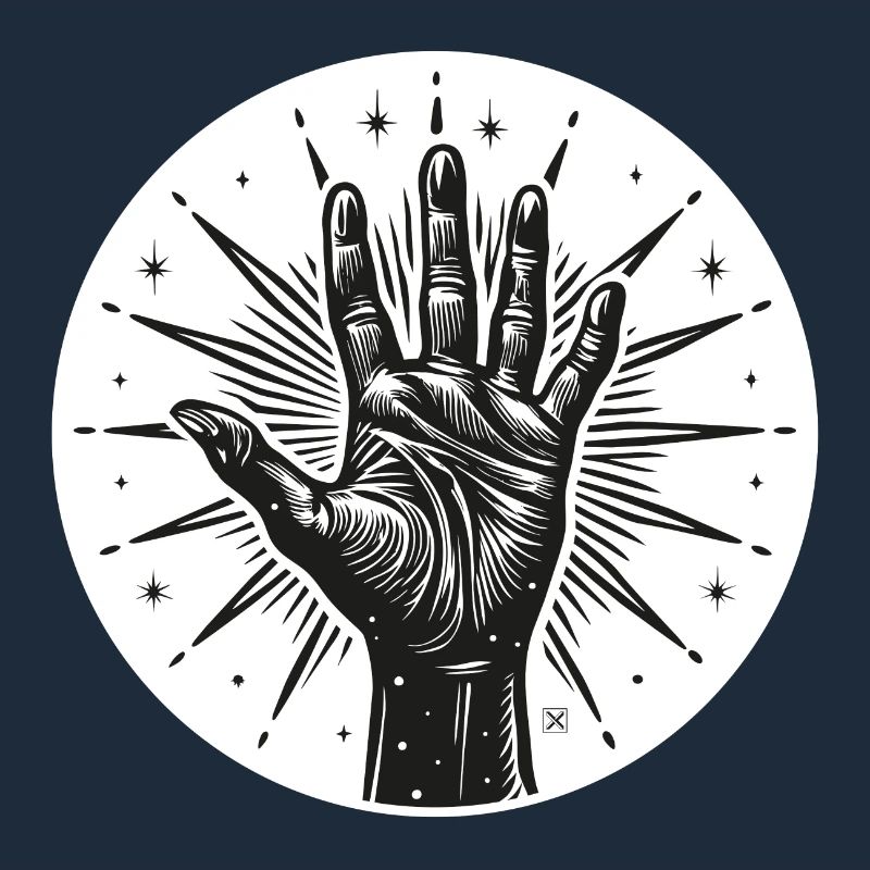 Sternhand mit Blitzen