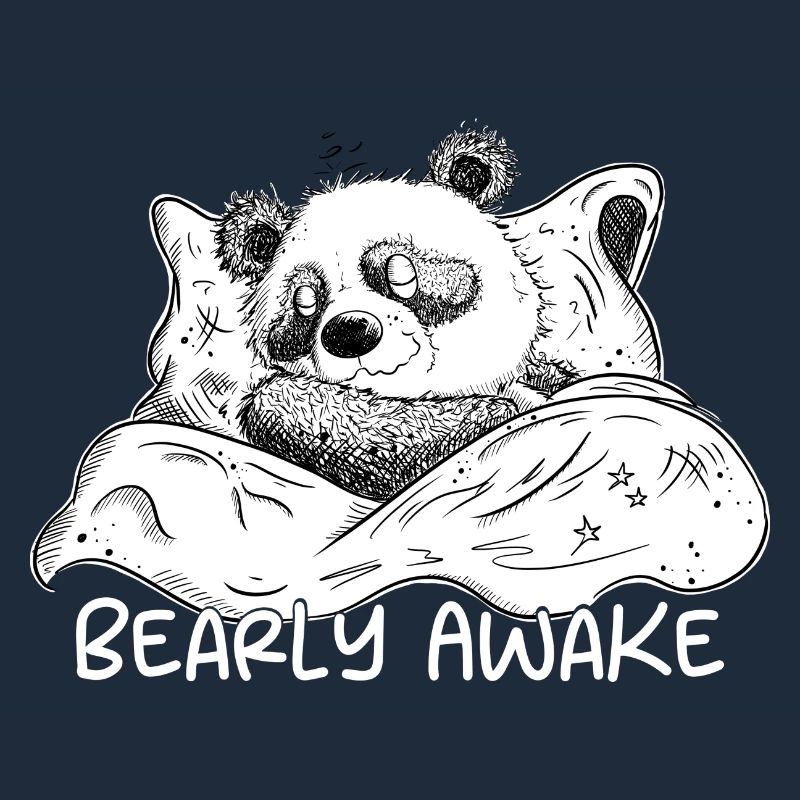Panda Bär Schläft Mit Spruch Bearly Awake