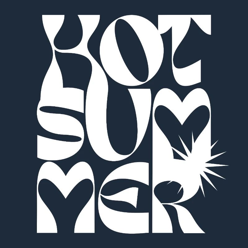 Conception de typographie de cœur d’été audacieuse