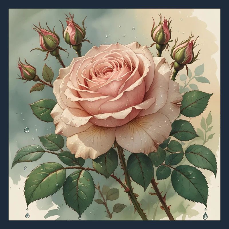 Fleur de rose rose élégamment délicate
