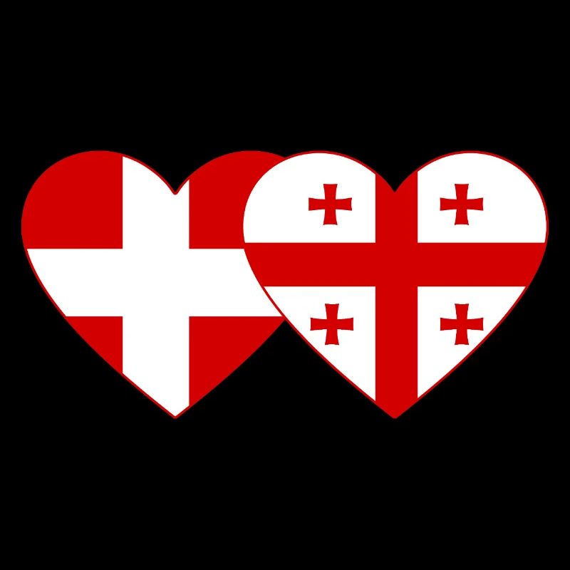 Danemark Géorgie drapeau coeur utilisé
