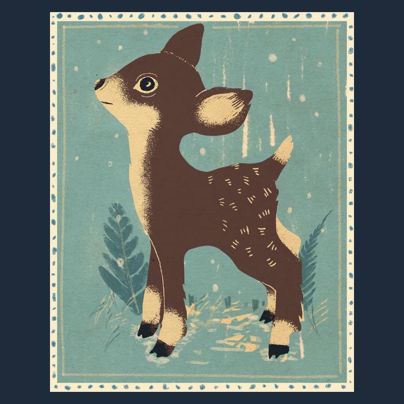 Cerfs dans la forêt rétro