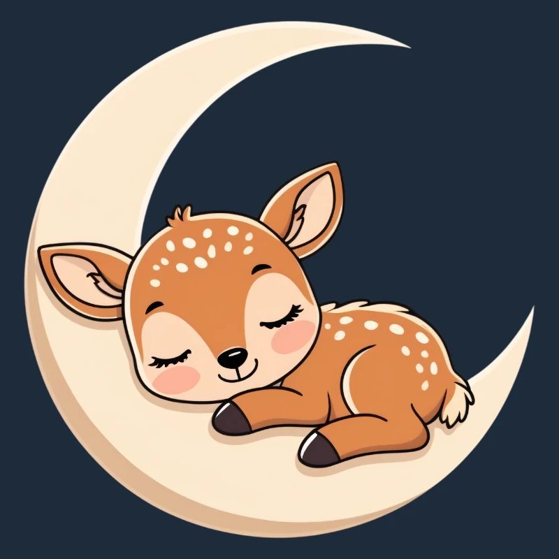 Moon Rest Fawn Sleeping