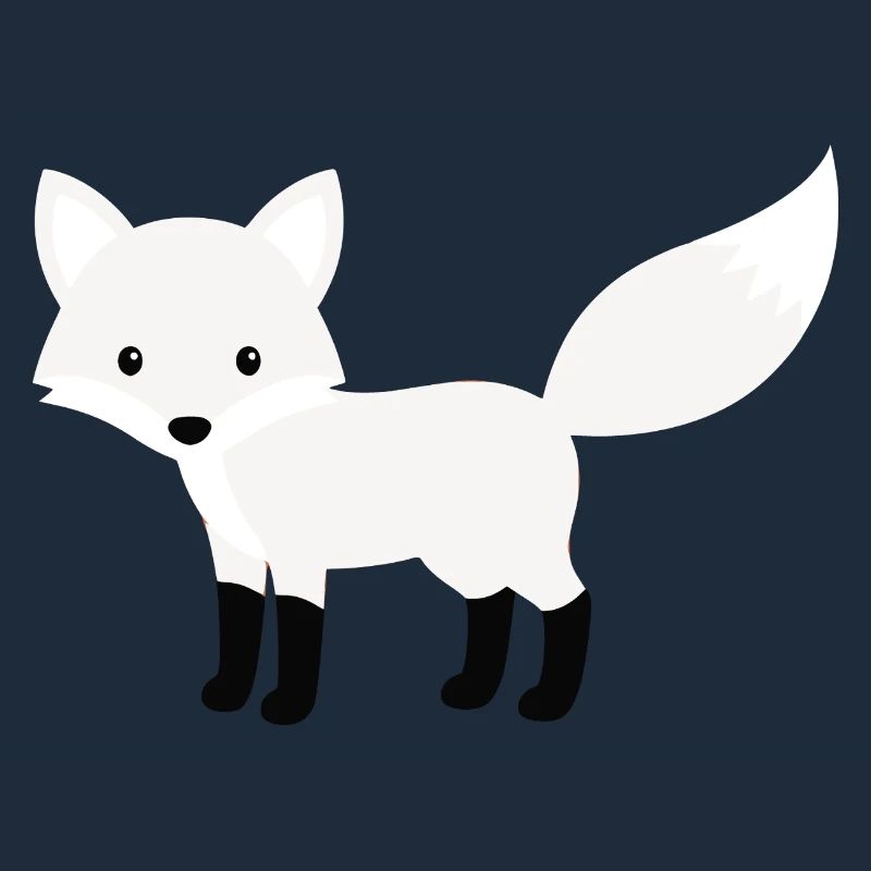 Cute Snow Polar Fox Minimalist Style