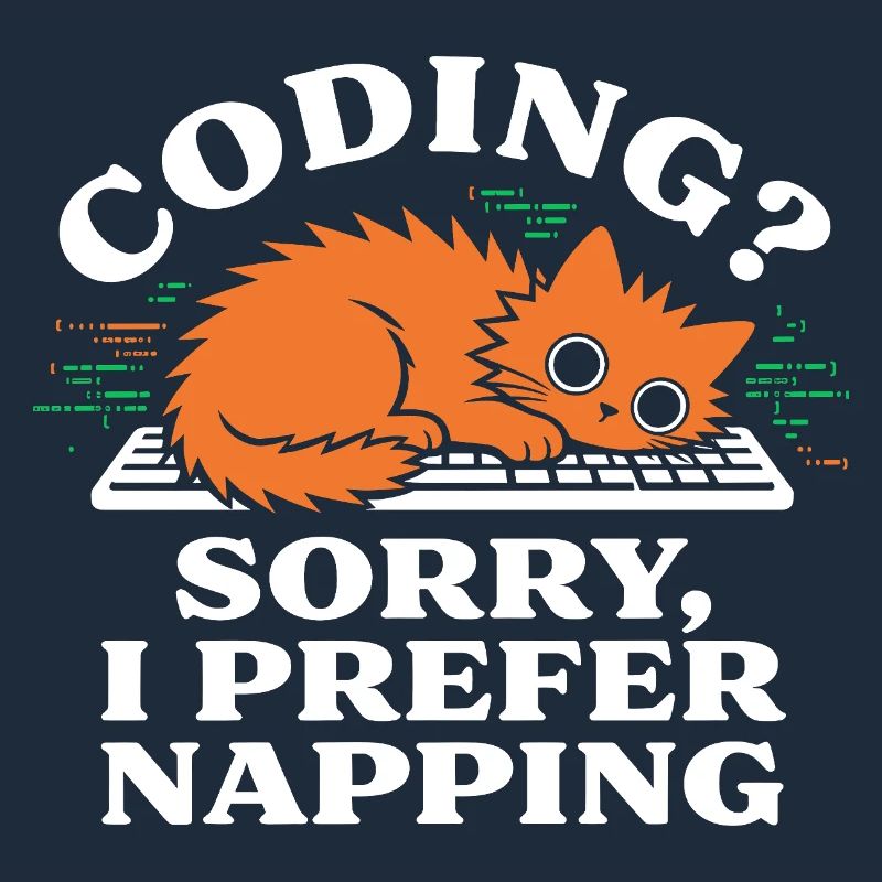 Coder ? Désolé, je préfère faire la sieste, chat drôle