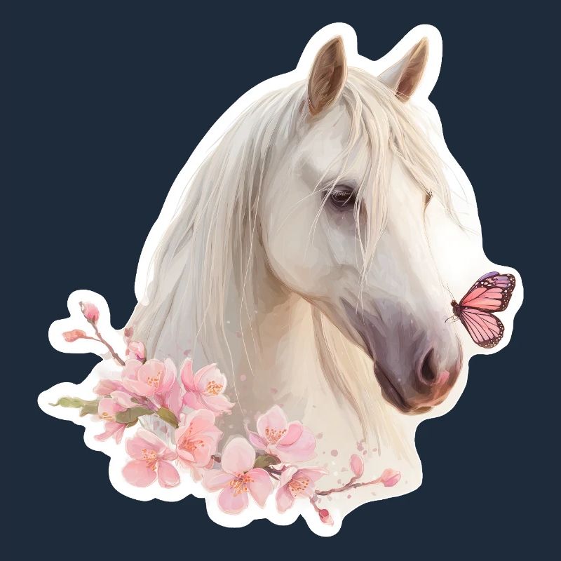 Cheval avec papillon