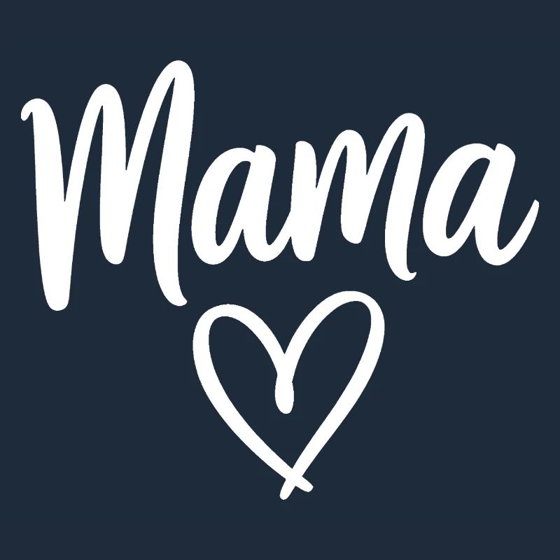 Mama Heart Script Logo