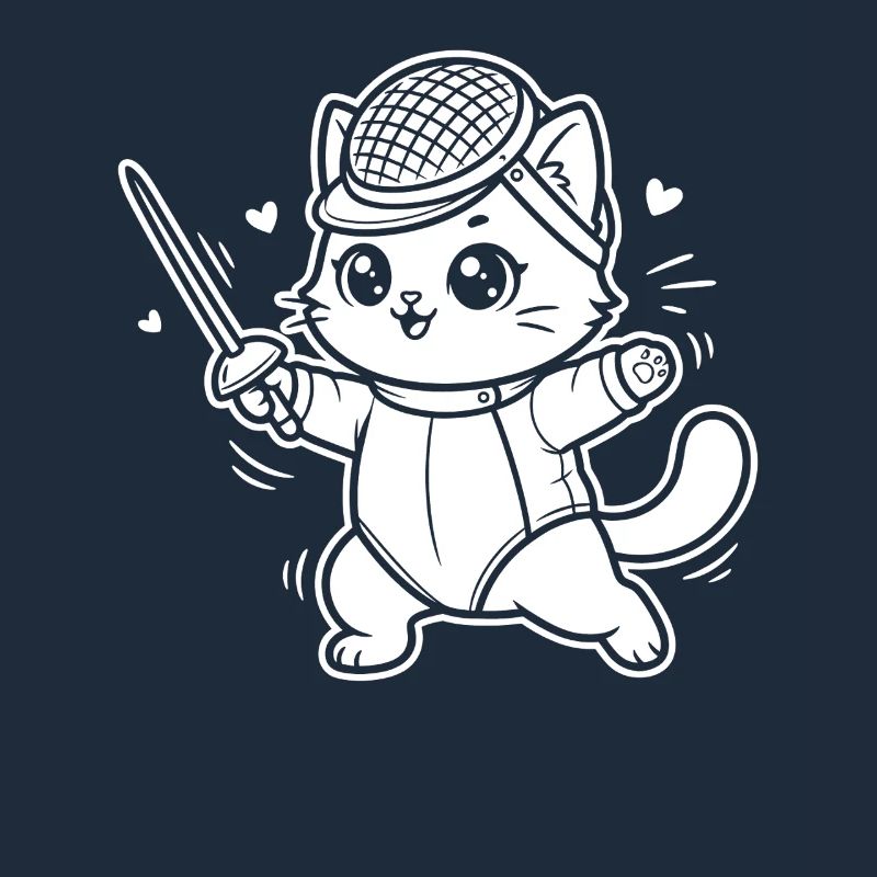 Fechten Kawaii Katze