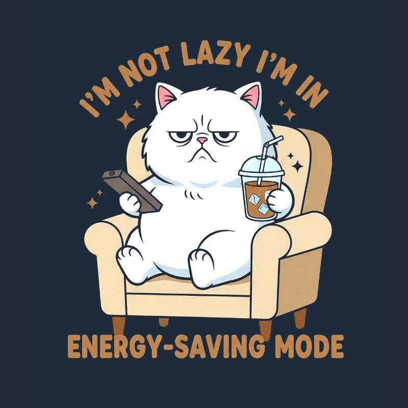 I'm Not Lazy—Power Saving Cat