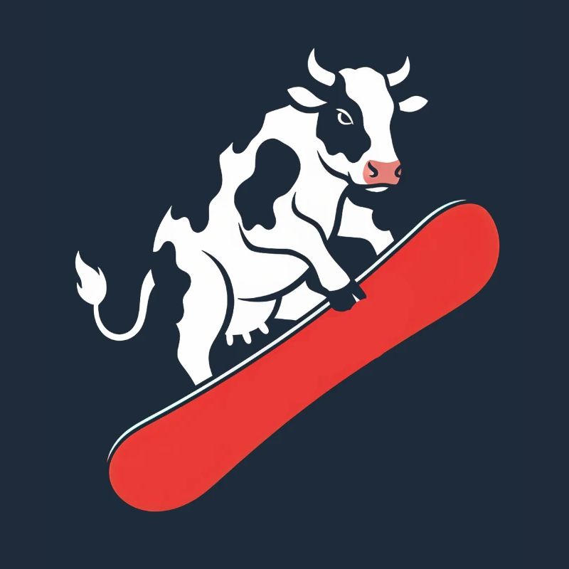 Cow on skateboard