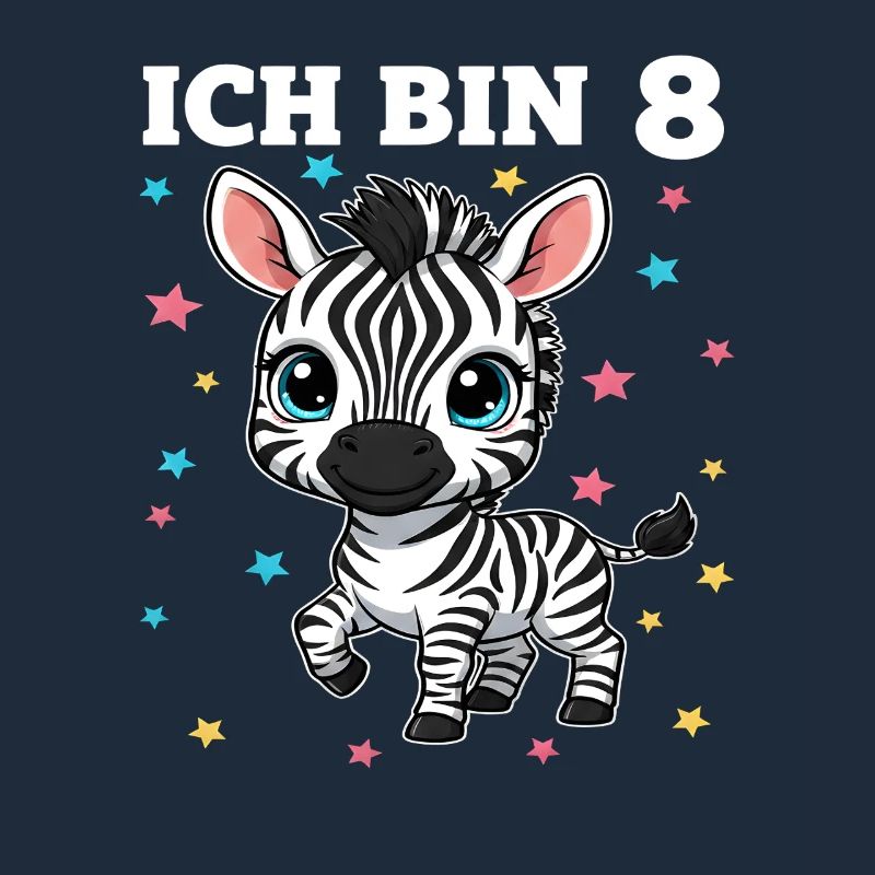 Ich bin 8 - Süßes Zebra zum 8. Geburtstag
