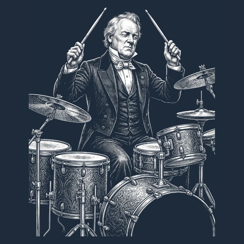 James Buchanan plays drums