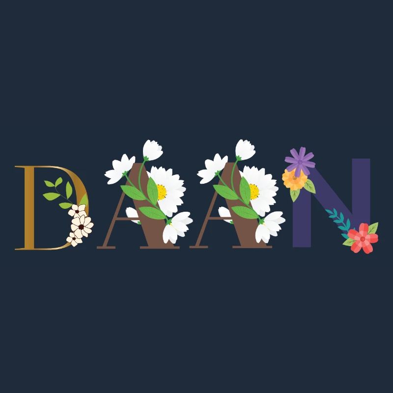 DAAN-navn dekoreret med blomster