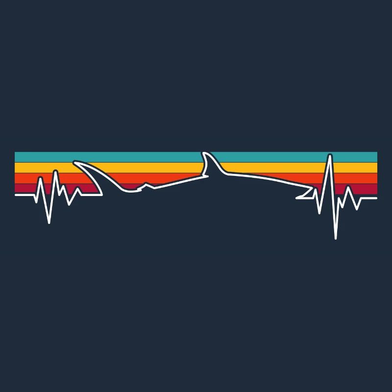 Retro Sonnenuntergang Wolf Pulse