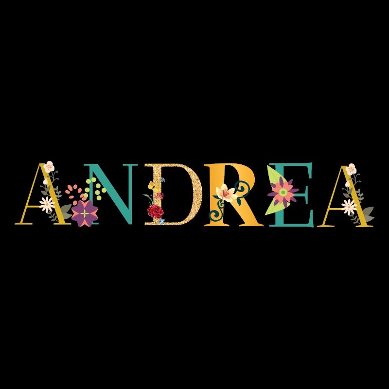 Le nom d’ANDREA est orné de fleurs