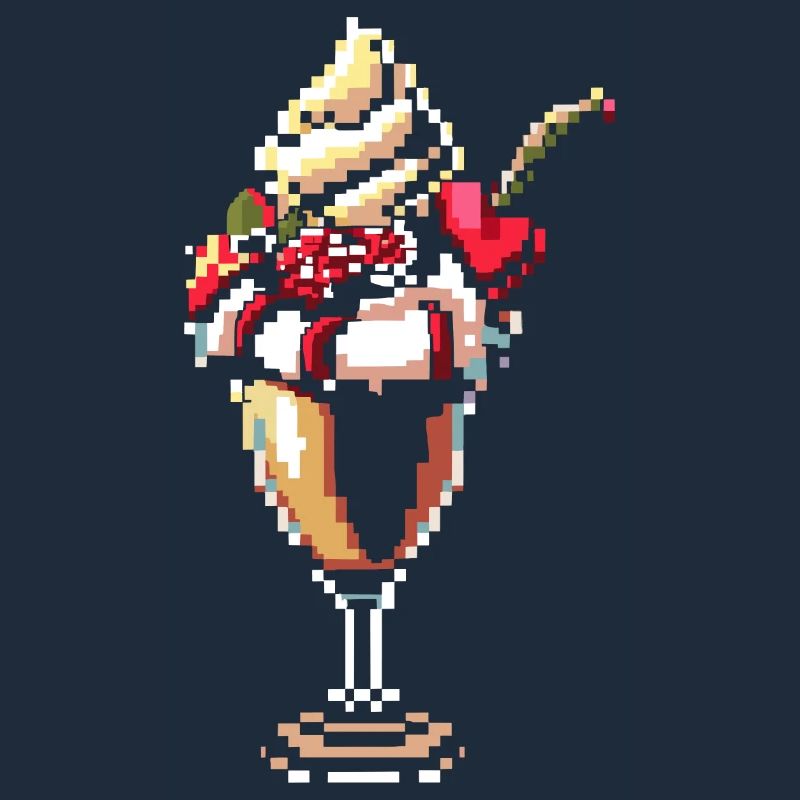 Ice cream sundae pixel graphic