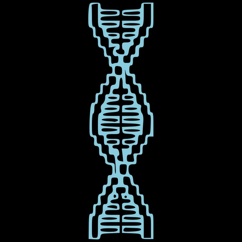 Pixel Art Hélice ADN Bleu