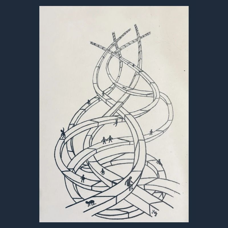 Loop labyrinth of paths